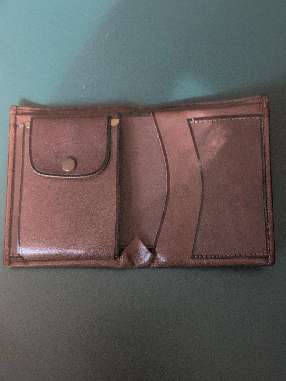 Tooled Leather Wallet with Rose Design